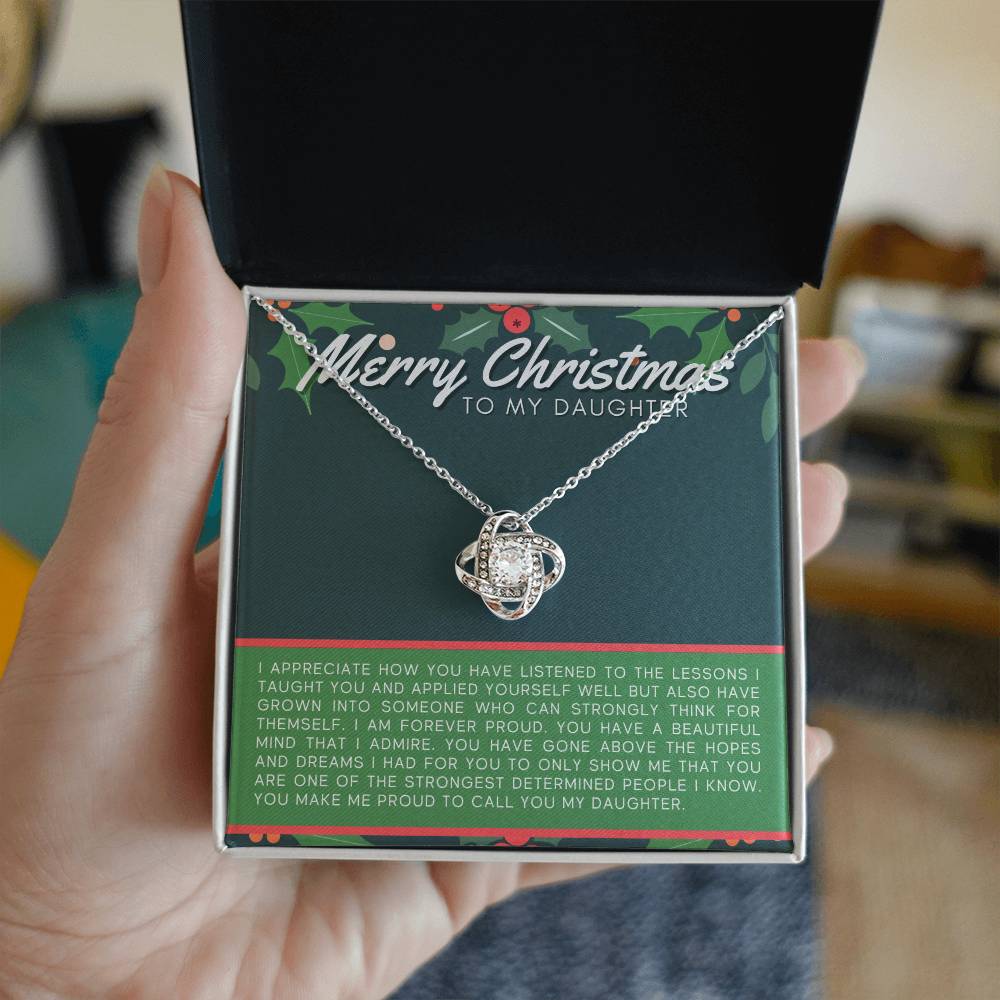 To My Daughter Christmas - Love Knot Necklace