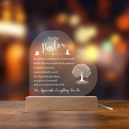 To our Pastor - Acrylic Heart Plaque